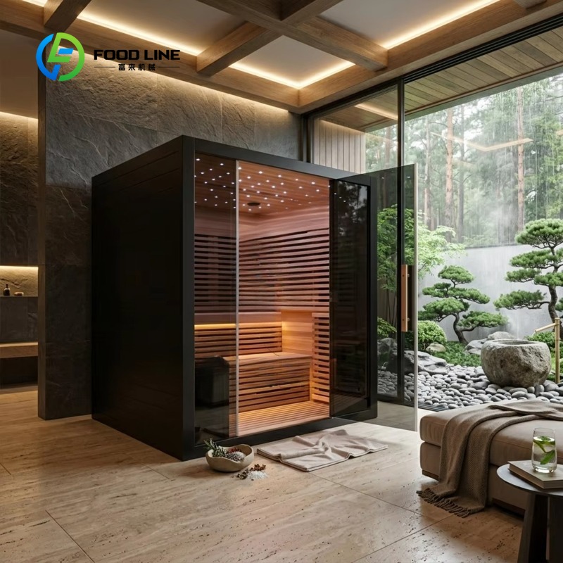 Spa Wellness Luxury - Luxe binnen-infraroodsauna met volledig glazen front,