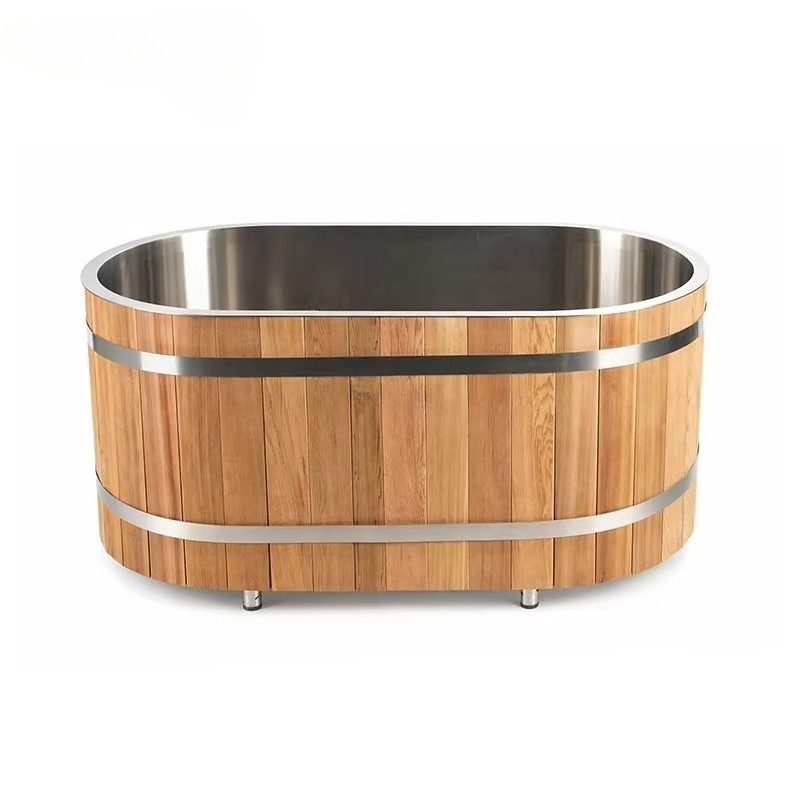 Spa Wellness Luxury - Luxe roestvrijstalen koude duikbad met houten