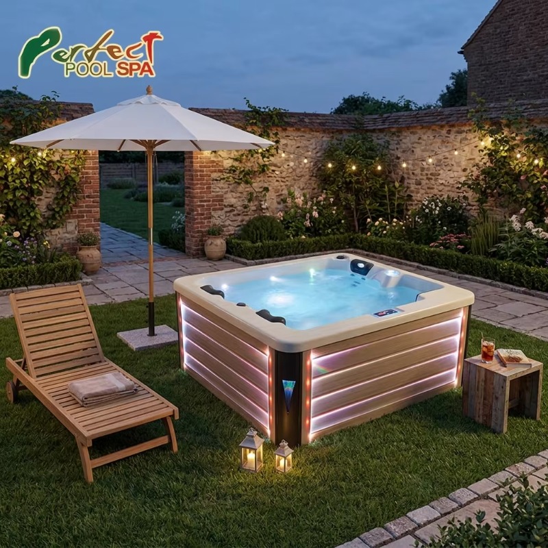 Spa Wellness Luxury - Professionele ergonomische 4-persoons multispectrumbereik LED-chromotherapie buiten